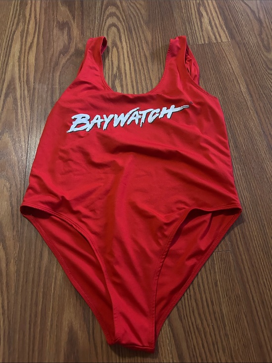 Source Unknown Other - Baywatch Retro Highcut Lined Women's Red One-Piece Swimsuit XL